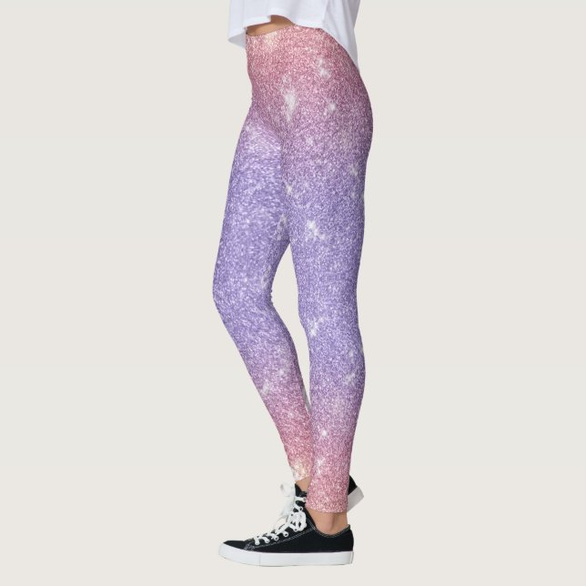Lila och Rosa av glitter Leggings (Vänster)