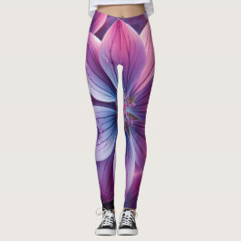 Lila och Rosa av Lilac-Blommigt Leggings