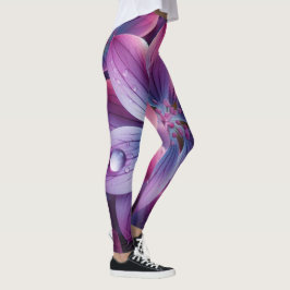 Lila och Rosa av Lilac-Blommigt Leggings
