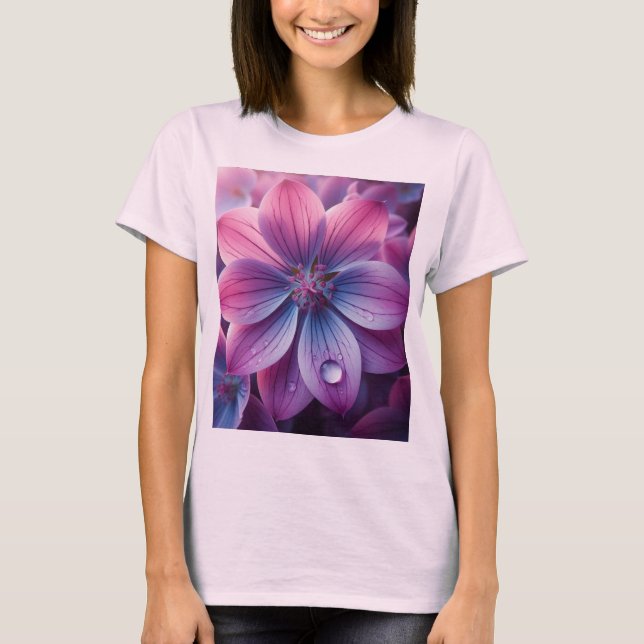 Lila och Rosa av Lilac-Blommigt T Shirt (Framsida)