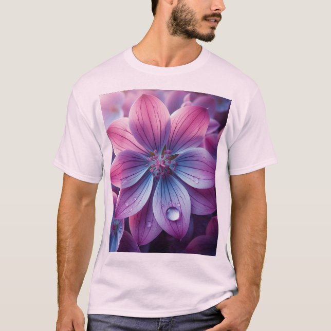 Lila och Rosa av Lilac-Blommigt T Shirt (Framsida)