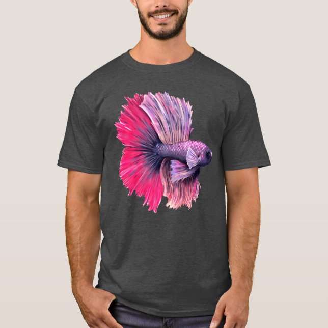 Lila och Rosa Betta Fish T Shirt (Framsida)