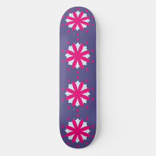 Lila och rosa blomformad illustration mini skateboard bräda 18,5 cm