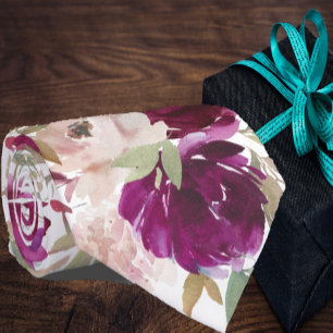 Lila och rosa blommiga rosor halsduk slips