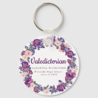 Lila och Rosa Blommigt Valediktorian Studenten Gif