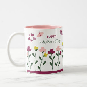 Lila och Rosa Blommigten Mors dag Mugg