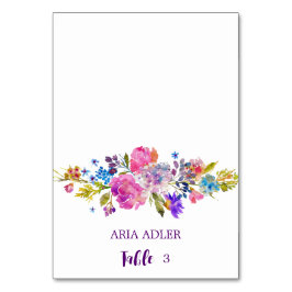 Lila och Rosa Blommor Bröllop Exort Cards Bordsnummer