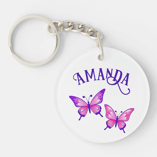 Lila och Rosa Butterfly Duo med Namn (Framsidan)