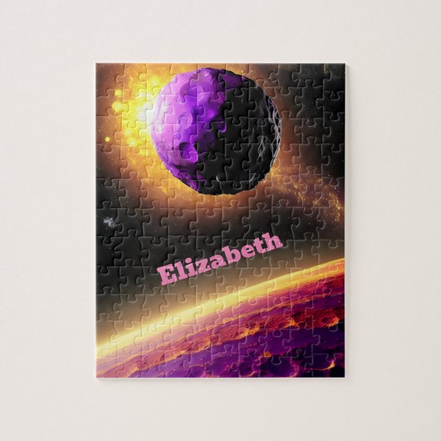 Lila och Rosa Cosmos Universe Roligt Fantasy Pussel (Vertikal)