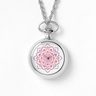 Lila och Rosa Dot Mandala Armbandsur
