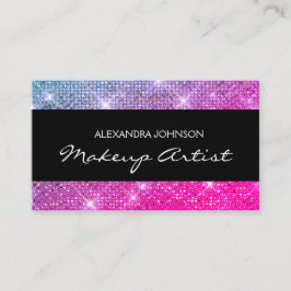 Lila och Rosa Elegant Sparkly Makeup Artist Visitkort