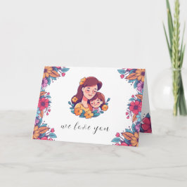 lila och rosa färgglad Glad mors dag-kort Kort