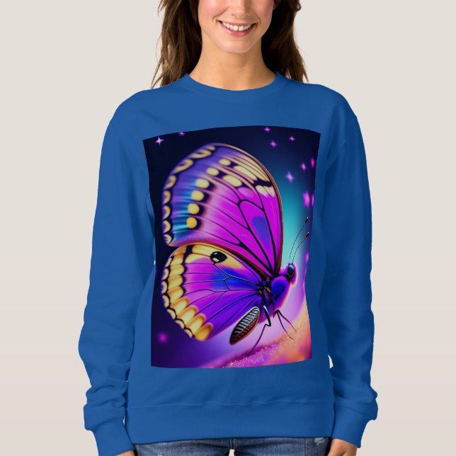 lila- och rosa-fjäril t shirt (Framsida)