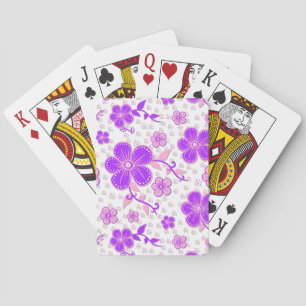 Lila och Rosa för enkel Blommigt - vattenfärg Casinokort