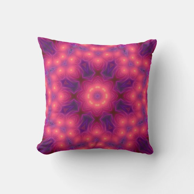 Lila och Rosa Fractal Art Dekorativ kudde (Framsida)