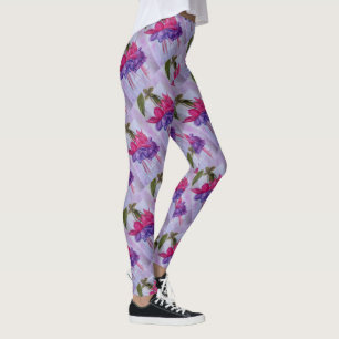 LILA OCH ROSA FUSCHIEN BLOMMIGT LEGGINGS