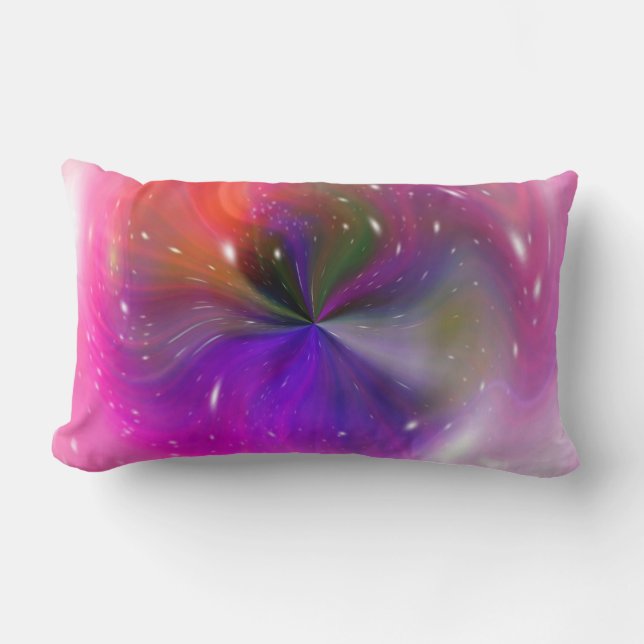 Lila och Rosa Galaxy Swirl 2 Lumbarkudde (Framsida)