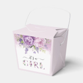 Lila och Rosa Garden Flowers Girl Baby Shower Presentaskar