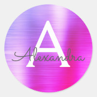 Lila och Rosa Girly Metallic Monogram