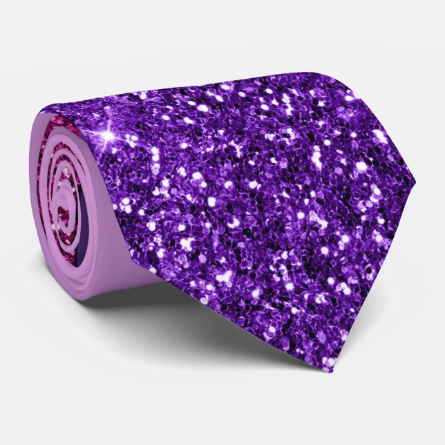 Lila och Rosa Glitter Necktie Slips (Rullad)