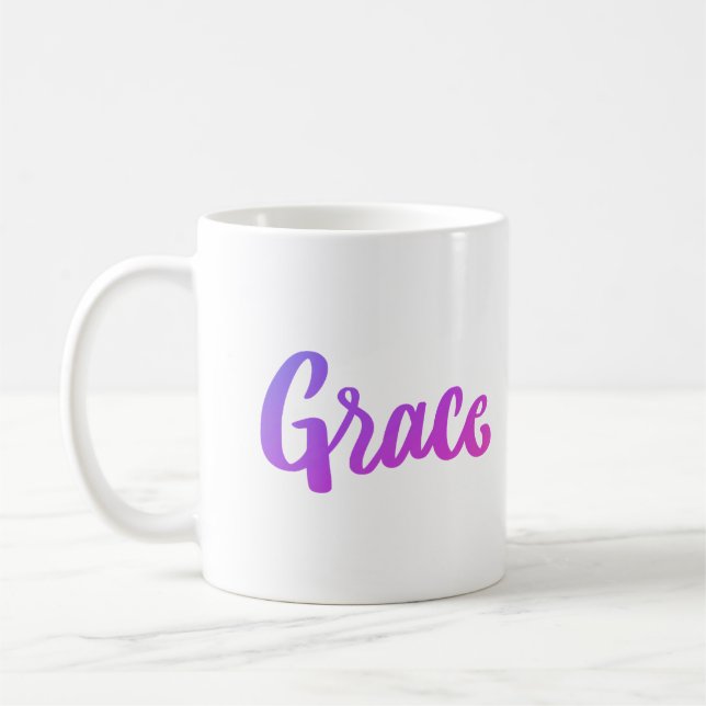 Lila och Rosa Gradient Grace Kaffemugg (Vänster)