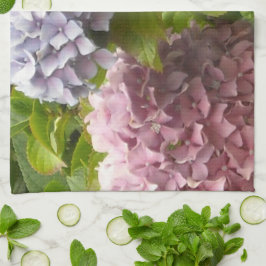 Lila och Rosa Hydrangeor Kökshandduk