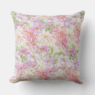 lila och rosa kosmosblomma mammadags kudd kudde