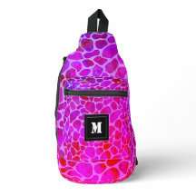 Lila och Rosa Leopard Skriv ut Monogram