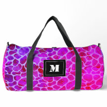 Lila och Rosa Leopard Skriv ut Monogram