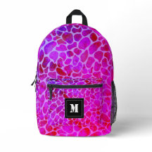 Lila och Rosa Leopard Skriv ut Monogram