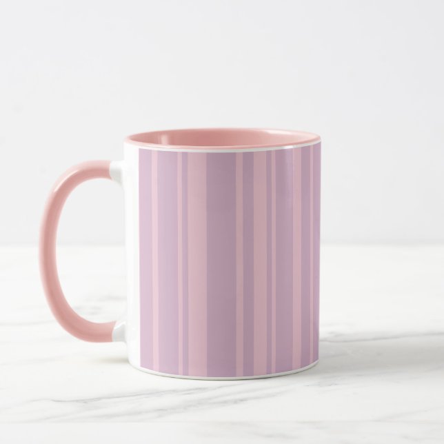 Lila och rosa linjemönster mugg (Vänster)