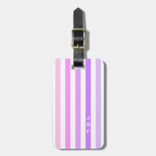 Lila och Rosa Lodrät Rand Monogram Bagagebricka