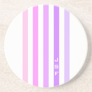 Lila och Rosa Lodrät Rand Monogram Underlägg