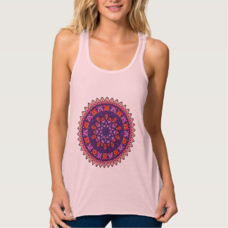 Lila och rosa mandala linne med racerback 