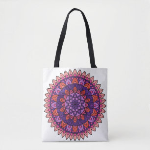 Lila och rosa mandala tygkasse