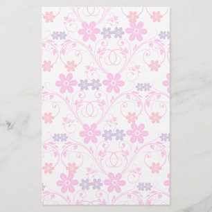 Lila och Rosa Modern Blommigt Brevpapper