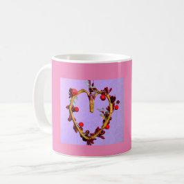 Lila och Rosa Mors dag Hjärta Kaffemugg