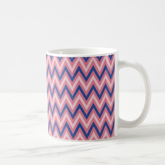 Lila och rosa nyanser Chevron Kaffemugg (Höger)