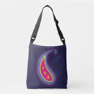 Lila och Rosa Paisley Axelväska