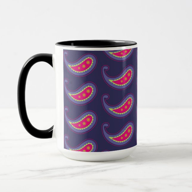 Lila och Rosa Paisley Mugg (Vänster)