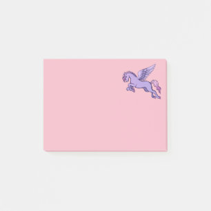 Lila och Rosa Pegasus Art Cute Vintage Pegasi Post-it Block