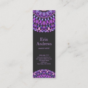 Lila och Rosa Petal Mandala Mini Visitkort