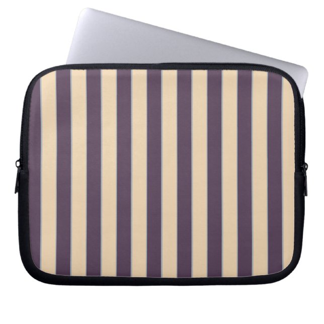 Lila och  rosa rand mönster laptop fodral (Framsidan)