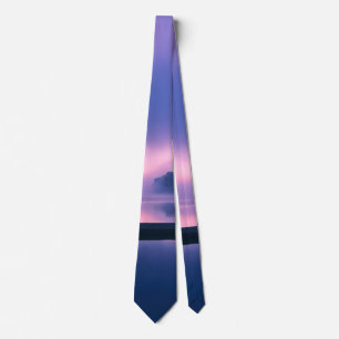 Lila och Rosa Reflektion över Vatten Sunrise Slips