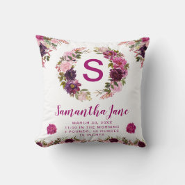 Lila och Rosa sommarblommor Baby Kudde