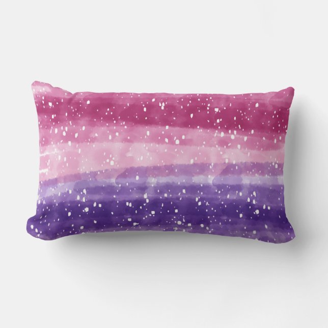 Lila och Rosa Specklad Lumbarkudde (Framsida)