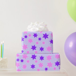 Lila och Rosa Stars Presentpapper