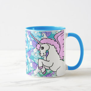 Lila och Rosa Unicorn Mönster Mugg