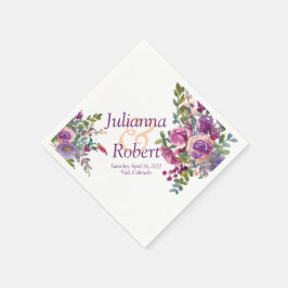 Lila och rosa vattenfärg Eggplant Napkins Pappersservett