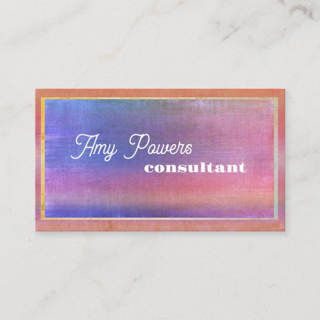 lila och rosa, vattenfärgskonstruktion visitkort (Framsida)